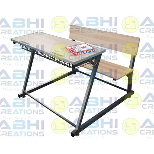 Bench and Seat Set with Teak Finish Laminate Top and Shelf Dual Desk (ABHI-210) Manufacturers in Delhi