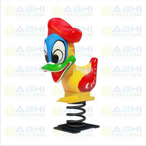 Cartoon Duck Spring Rider – Multicolor Plastic and Metal Design for Outdoor Playground Fun (AC-4415) Manufacturers in Delhi