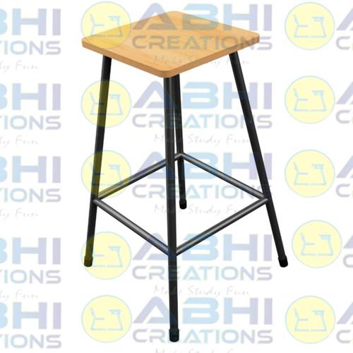 Chair Chair with Wooden Seat and Powder Coated Frame Stool (ABHI-1810) Manufacturers, Suppliers in Madurai