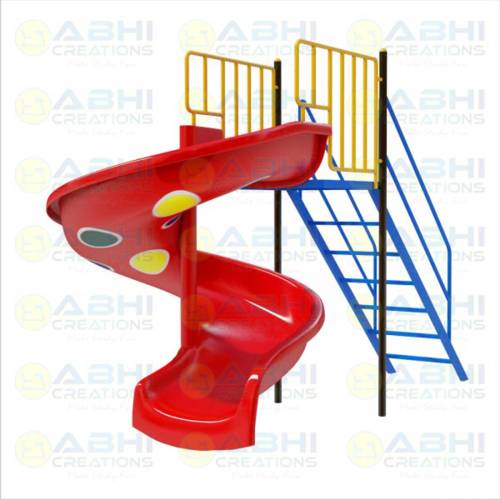 Childrens Spiral Slide – Plastic & Metal Design with Safety Railings for Outdoor Play (AC-4022A) Manufacturers in Delhi