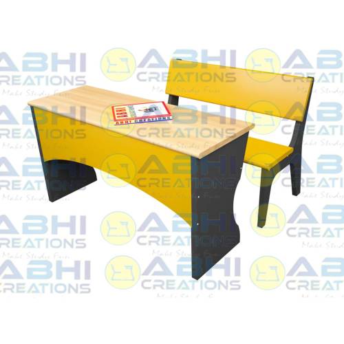 Classroom Desk & Bench Set – 18mm Ply Frame with PVC Edging on Top Seat and Back (ABHI-403) Manufacturers in Delhi