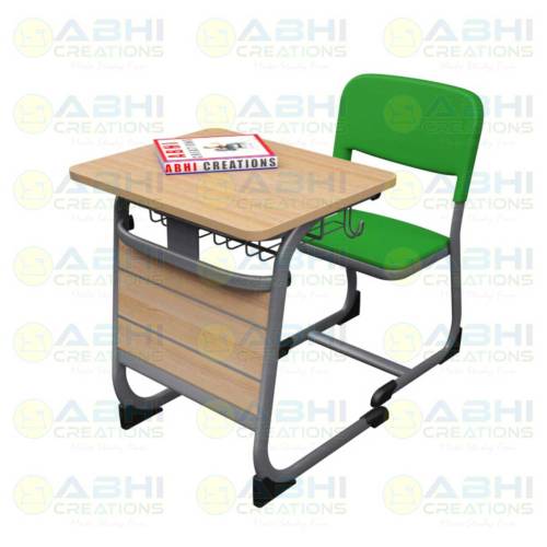 Compact Design Single Wooden Desk Ideal For School And College Book Storage With Hook Bags (ABHI 312) Manufacturers, Suppliers in Andhra Pradesh