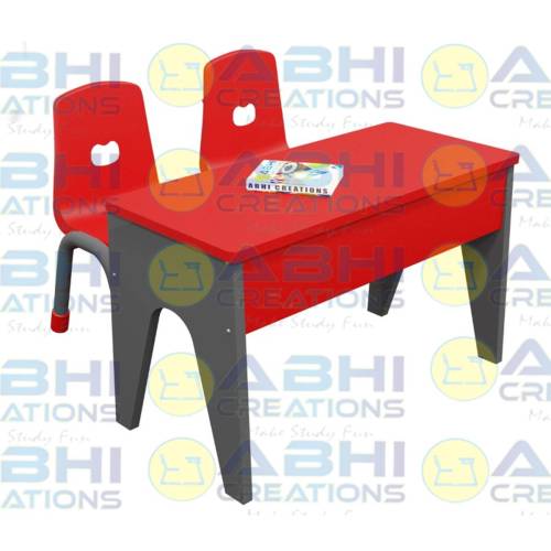 Double Desk Double Bench And Kids School Furniture With Chair Set Injection Mould Plastic Shell (DD-1302) Manufacturers in Delhi