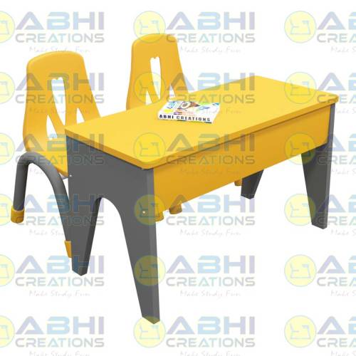 Double Desk Double Bench And Kids School Furniture With Chair Set Post Laminate And Injection Mould Plastic Shell (DD-1301) Manufacturers, Suppliers in Odisha