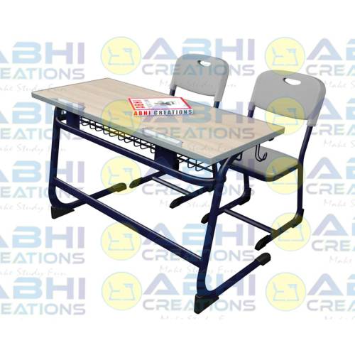 Double Desk Study Table for School & College – Comfortable Chairs and PVC Edged MDF Top (ABHI-104) Manufacturers, Suppliers in Thane