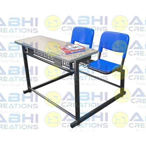 Double Desk and Chair Set – Designed for Schools and College with Book Storage (ABHI-205) Manufacturers, Suppliers in Thane