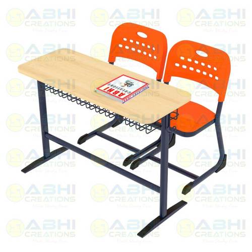 Double Mesh Book Storage Steel Frame and Ergonomic Plastic Chair with Injection Molded Seat and Back CRCA Steel Pipes Table (ABHI-120) Manufacturers, Suppliers in Mizoram