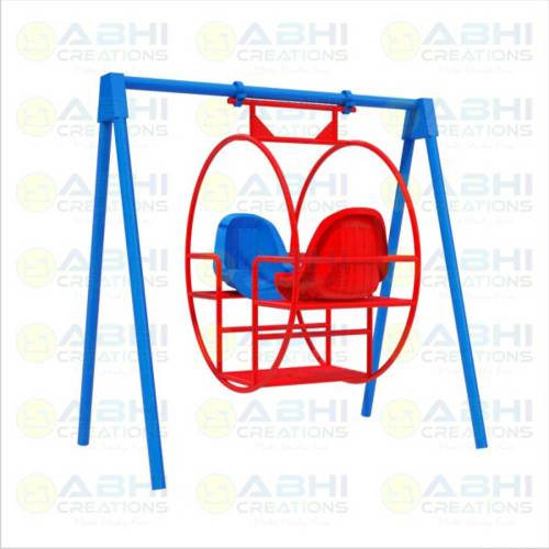 Double Swing Set – Blue and Red Two-Seater with Backrest, Sturdy Metal A-Frame for Outdoor Play (AC-4113) Manufacturers in Delhi