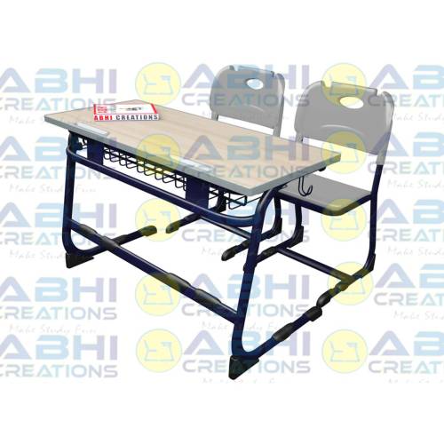 Dual Bench Desk Set – 20mm MDF Table Top with Injection Moulded Design for Classroom (ABHI-102) Manufacturers in Delhi