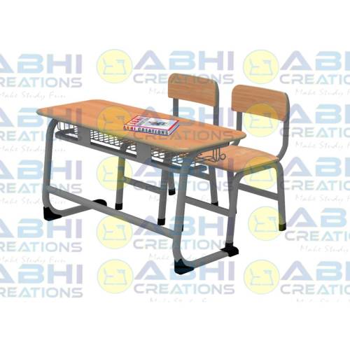 Durable For Schools And Colleges Classroom Desk Chair Set With 18mm Prelam Table Top And Book Storage Features (ABHI-112) Manufacturers, Suppliers in Odisha