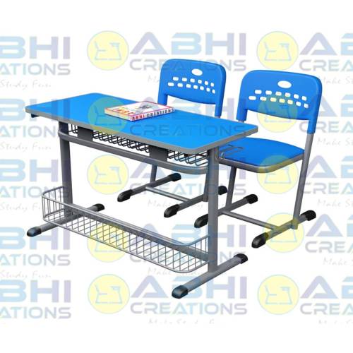 Ideal For Schools And Colleges Classroom Desk Chair Set With Foot Rest And Wire Mesh (ABHI-118 A) Manufacturers, Suppliers in Thane