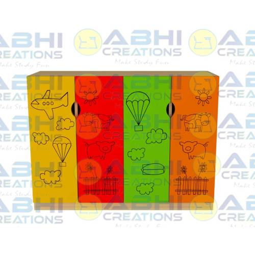 KIds Bookcase Artistic Multicolor Door Rack with images Prelam Board with PVC Edge and 9mm Thick Prelam Board Back (STORAGE-1436) Manufacturers, Suppliers in Bokaro