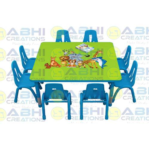 Kids Square Table Set With Adjustable Height - Ideal for Study and Play With Durable Powder-coated Frame (HF-1201) Manufacturers, Suppliers in Bhiwani