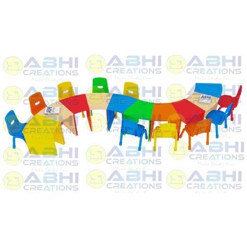 Kids Table and Chair Cluster Set – Adjustable Height and Easy-to-Clean Surface (DE-805) Manufacturers, Suppliers in Bhiwani