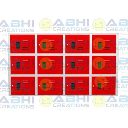 Library Rack With 12 Lockers Metal Modular Design For Secure Storage (ABHI-1518) Manufacturers, Suppliers in Thane