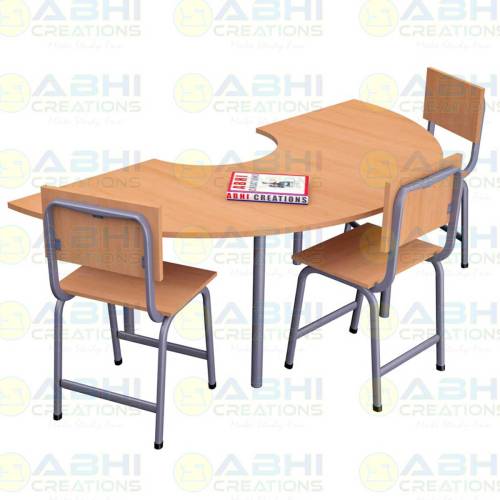 Modern Desk Set – 72 x 16 Desk with PVC Edge and 3 Injection-Moulded Chairs (ABHI-614) Manufacturers, Suppliers in Odisha