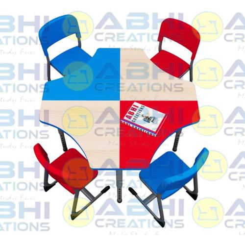 Modern Kids Table – Pre-Laminated 25mm Top with Powder-Coated Pipe Frame (ABHI-1603) Manufacturers, Suppliers in Noida