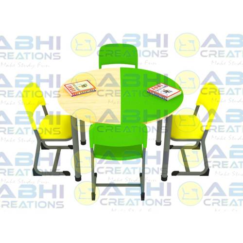 Modern Library Table – Sturdy Round Pipe Frame with Thick Prelam Board Top (ABHI-608) Manufacturers, Suppliers in Rajasthan