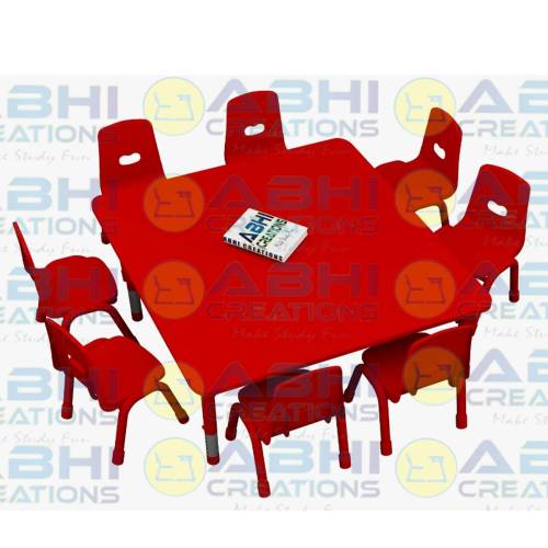 Modern Square Kids Table With Chair – Powder-coated Frame Easy to Maintain (CA 105) Manufacturers, Suppliers in Bhiwani