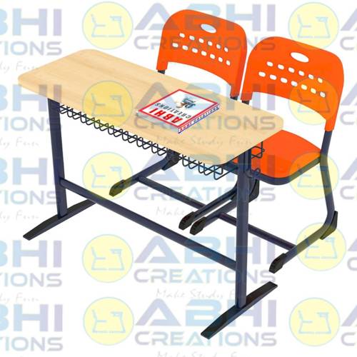 School And College Desk Bench And Chair Set With Injection Mould Plastic Seat And Back (ABHI-120) Manufacturers, Suppliers in Thane