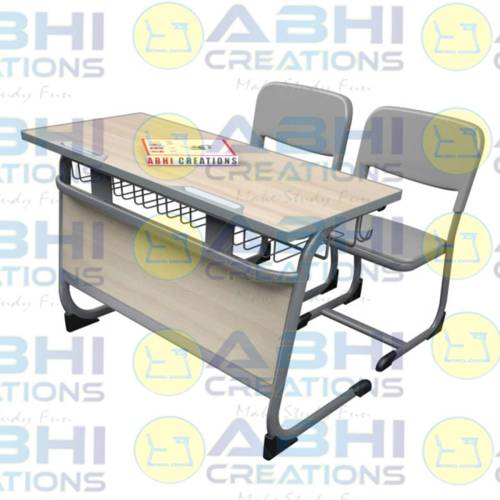 School and College Desk Ideal For Both And Chair Set With 20mm MDF Table Top And Injection Moulded Plastic Chair (ABHI-107) Manufacturers, Suppliers in Thane