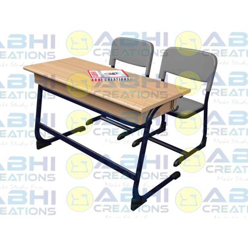 Schools and Colleges Classroom Desk Chair Set With 18mm Prelam Board Table Top And Book Storage Features (ABHI-111) Manufacturers, Suppliers in Thane