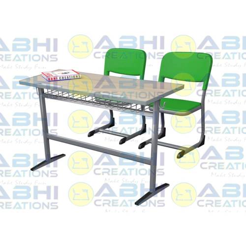 Simple And Classy Classroom Desk Chair Set With 20mm MDF Top And Book Storage (ABHI-114) Manufacturers, Suppliers in Thane