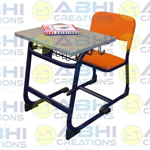 Single Desk Single Bench Classroom Desk Classroom Single Desk Student Desk And Chair Set With Book Storage And Bag Hooks (ABHI-301) Manufacturers, Suppliers in Andhra Pradesh