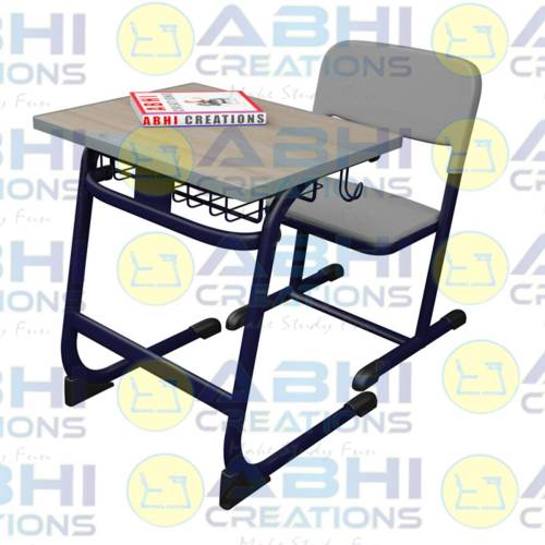 Single Desk Single Bench Classroom Desk Classroom Single Desk Student Desk And Chair Set With Injection Molding And Bag Hooks (ABHI-302) Manufacturers, Suppliers in Andhra Pradesh