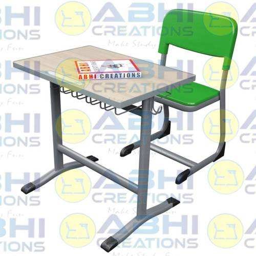 Single Desk Single Bench Classroom Desk Classroom Single Desk Student Desk And Chair Set With Injection Moulded Plastic Seat And Bag Hooks (ABHI-306) Manufacturers, Suppliers in Andhra Pradesh