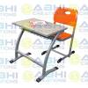 Single Desk Single Bench Classroom Desk Classroom Single Desk Student Desk And Chair Set With Two Layer Blown PP Seat Bottle Holder (ABHI-315) Manufacturers, Suppliers in Andhra Pradesh