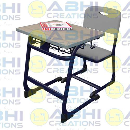 Single Desk Single Bench Classroom Desk Classroom Single Desk Student Desk And Chair Set With Two Layer Blown PP Seat Bottle Holder Air Cushion (ABHI-305) Manufacturers, Suppliers in Andhra Pradesh