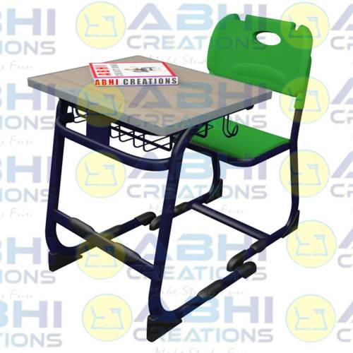 Single Desk Single Bench Classroom Desk Classroom Single Desk Student Desk And Chair Set With Two Layer PP Seat Bottle Holder Air Cushion (ABHI-304) Manufacturers, Suppliers in Andhra Pradesh