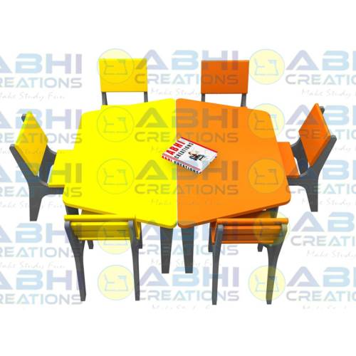 Study Desk And Chair Set for Kids Easy-to-clean Durable Design for Play School (MO-1001) Manufacturers, Suppliers in Bhiwani