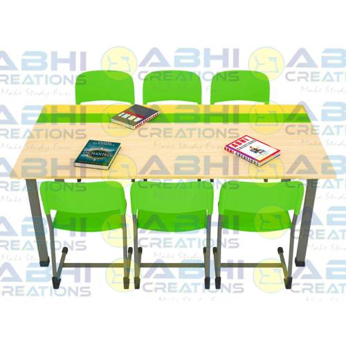 Study Table for Libraries – Large 25mm Prelam Top with Powder-Coated Round Pipe Frame (ABHI-609) Manufacturers, Suppliers in Prayagraj