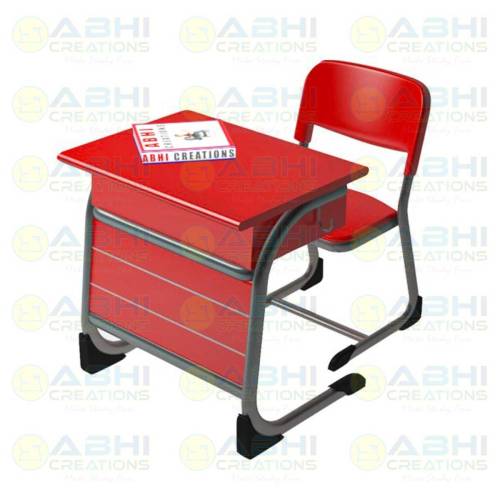 Sturdy And Modular Design Single Wooden Desk Ideal For School And College With Book Storage And Injection Molding (ABHI 313) Manufacturers, Suppliers in Andhra Pradesh