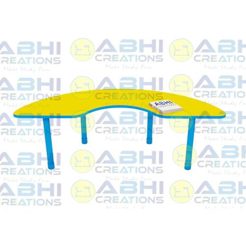 Table with Top Round Pipe Frame Powdercoated Finish 18mm Prelam Board and PVC Edge Kids Group Table (JB-1101) Manufacturers, Suppliers in Bhiwani