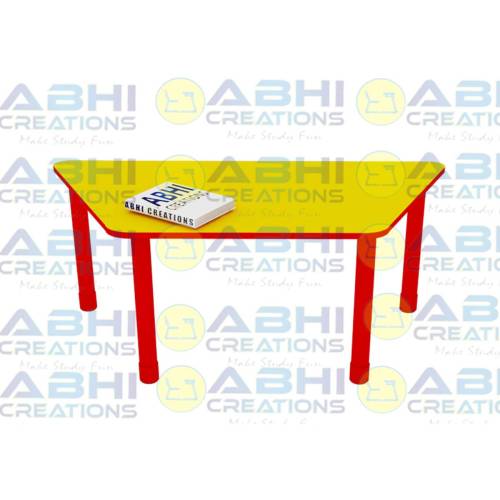 Table with Top Round Pipe Frame with Fixed Legs Powdercoated Finish 18mm Prelam Board PVC Edge kids Trapezium Table (JB-1106) Manufacturers, Suppliers in Prayagraj