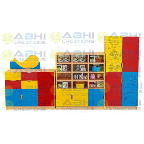 Wooden Kids Bookcase Durable Book Organizer for Kids School (STORAGE-1404) Manufacturers, Suppliers in Lakhimpur